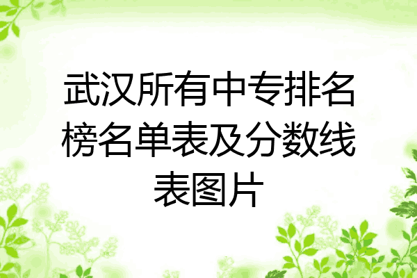 武汉所有中专排名榜名单表及分数线表图片