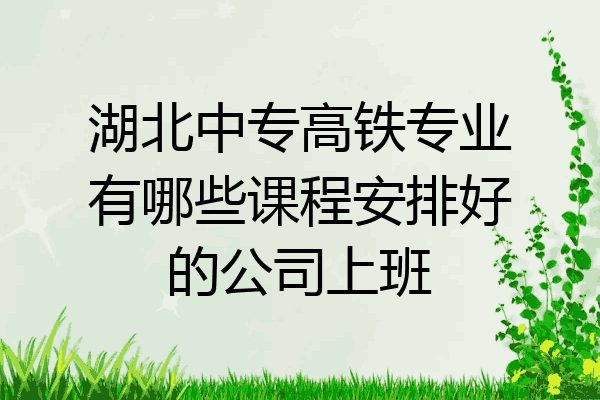 湖北中专高铁专业有哪些课程安排好的公司上班