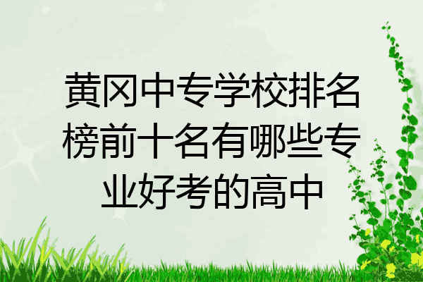 黄冈中专学校排名榜前十名有哪些专业好考的高中