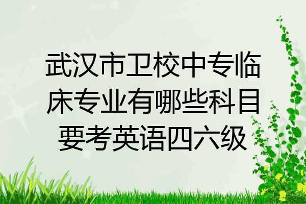 武汉市卫校中专临床专业有哪些科目要考英语四六级