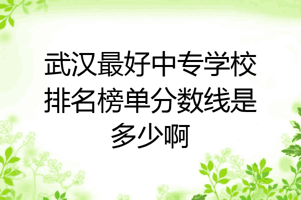 武汉最好中专学校排名榜单分数线是多少啊
