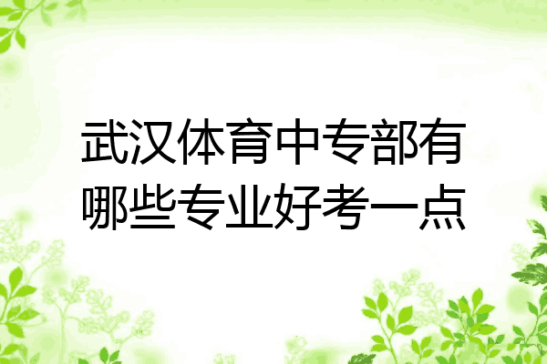 武汉体育中专部有哪些专业好考一点