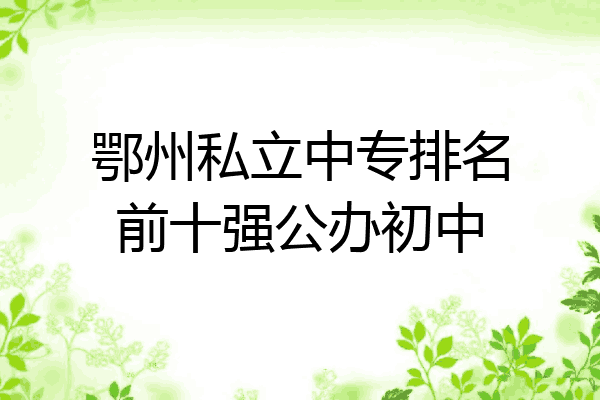 鄂州私立中专排名前十强公办初中
