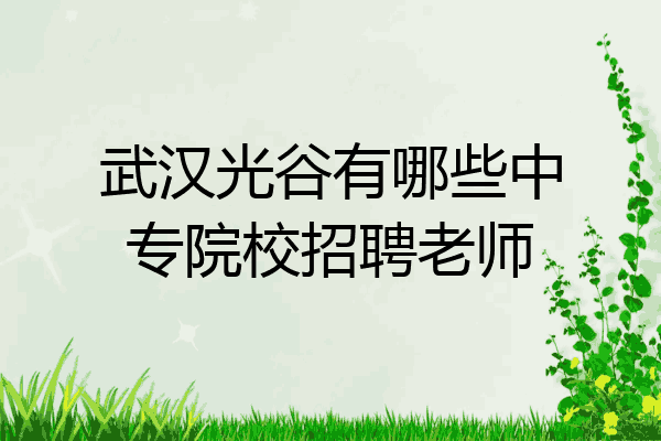 武汉光谷有哪些中专院校招聘老师