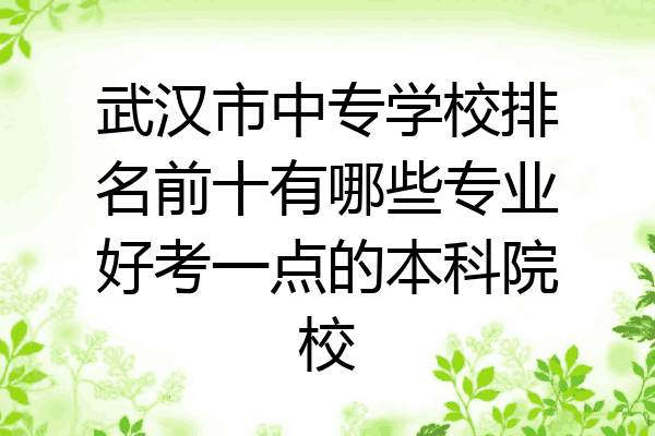 武汉市中专学校排名前十有哪些专业好考一点的本科院校