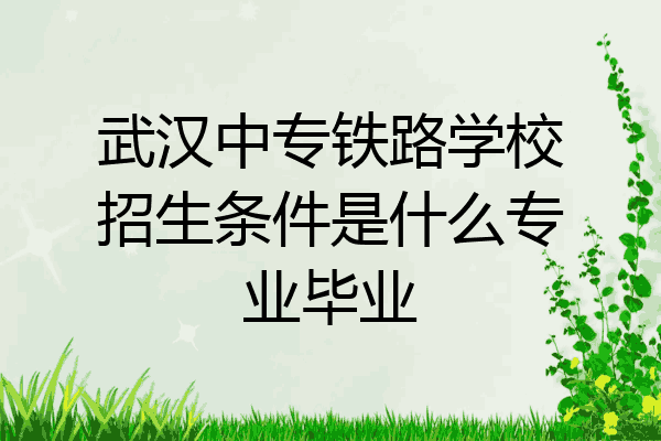 武汉中专铁路学校招生条件是什么专业毕业