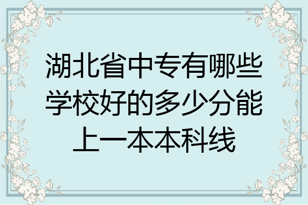 湖北省中专有哪些学校好的多少分能上一本本科线