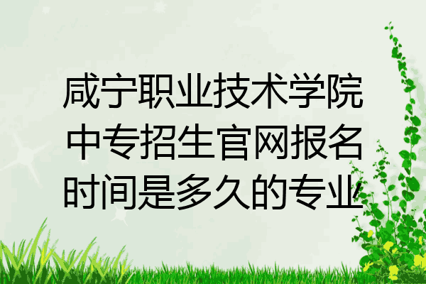 咸宁职业技术学院中专招生官网报名时间是多久的专业