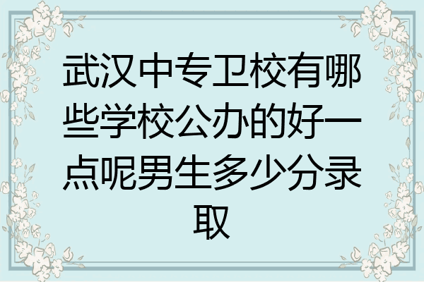 武汉中专卫校有哪些学校公办的好一点呢男生多少分录取