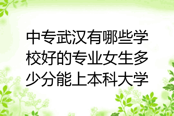 中专武汉有哪些学校好的专业女生多少分能上本科大学