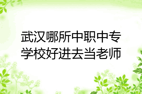 武汉哪所中职中专学校好进去当老师