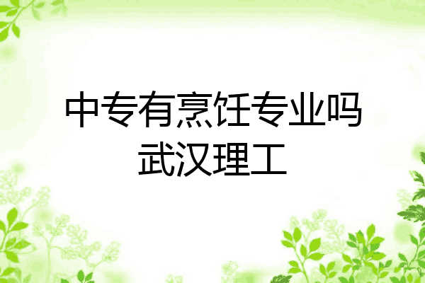 中专有烹饪专业吗武汉理工