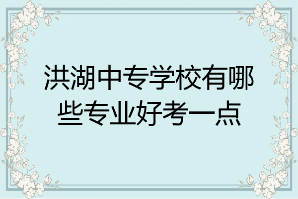 洪湖中专学校有哪些专业好考一点