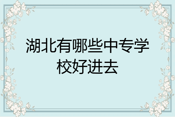 湖北有哪些中专学校好进去