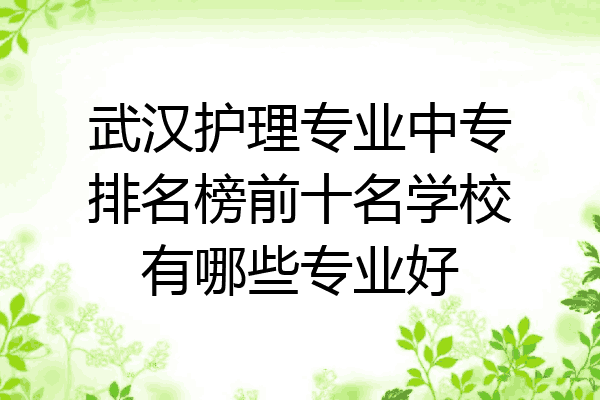 武汉护理专业中专排名榜前十名学校有哪些专业好