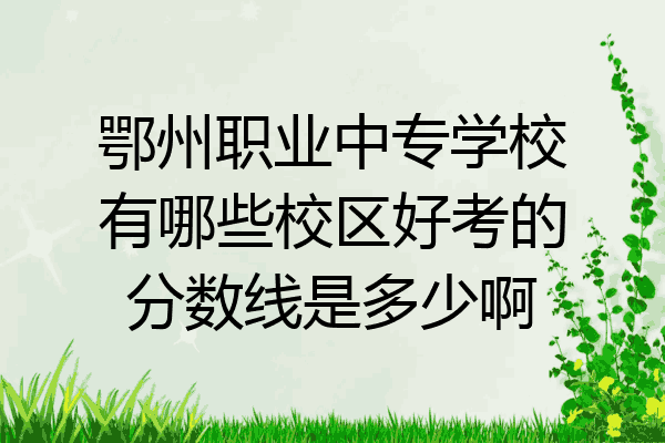 鄂州职业中专学校有哪些校区好考的分数线是多少啊