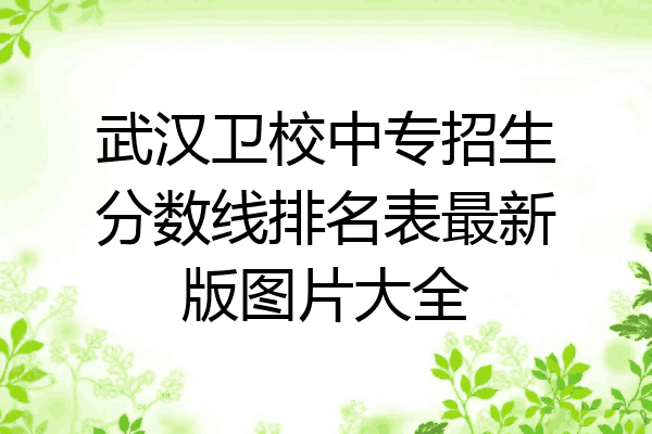 武汉卫校中专招生分数线排名表最新版图片大全