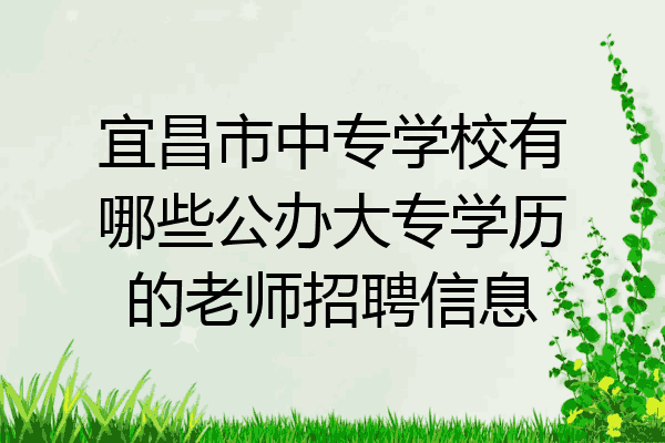 宜昌市中专学校有哪些公办大专学历的老师招聘信息