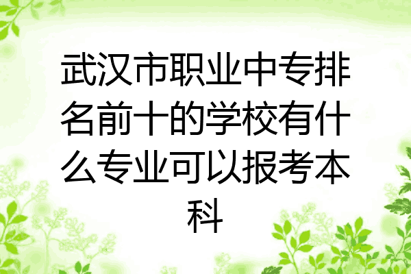武汉市职业中专排名前十的学校有什么专业可以报考本科