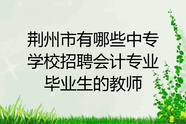 荆州市有哪些中专学校招聘会计专业毕业生的教师