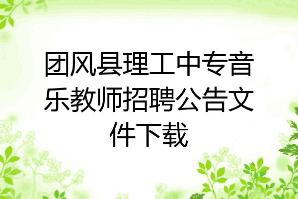 团风县理工中专音乐教师招聘公告文件下载