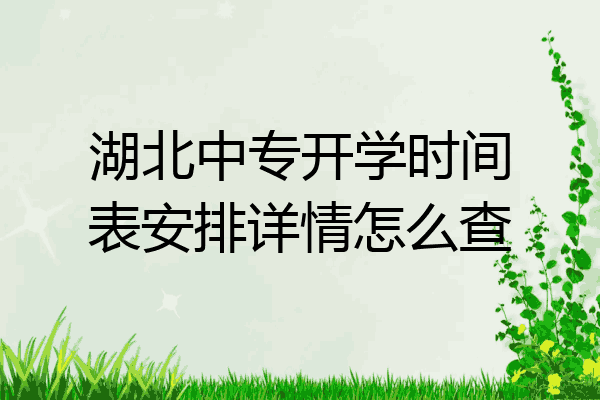 湖北中专开学时间表安排详情怎么查