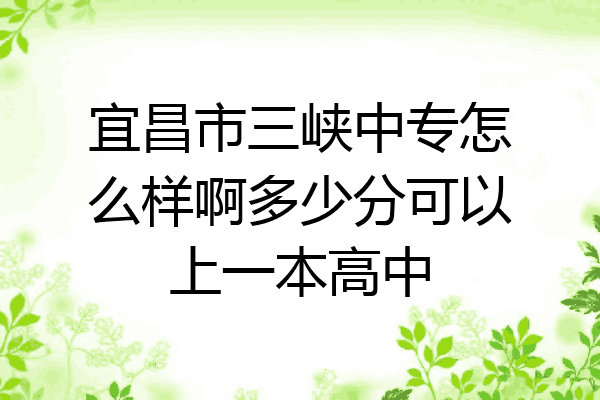 宜昌市三峡中专怎么样啊多少分可以上一本高中