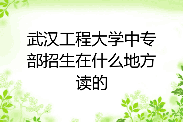 武汉工程大学中专部招生在什么地方读的
