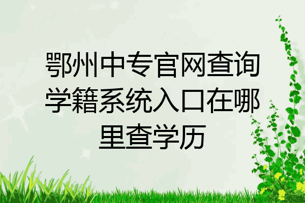鄂州中专官网查询学籍系统入口在哪里查学历