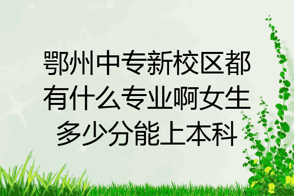 鄂州中专新校区都有什么专业啊女生多少分能上本科
