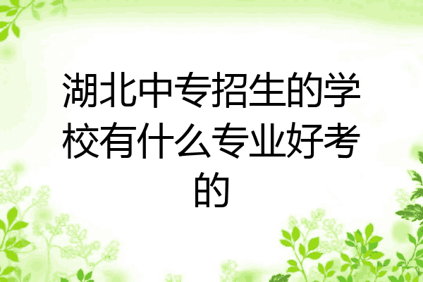 湖北中专招生的学校有什么专业好考的