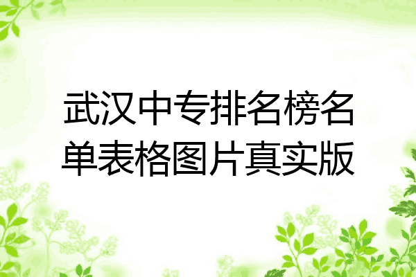 武汉中专排名榜名单表格图片真实版