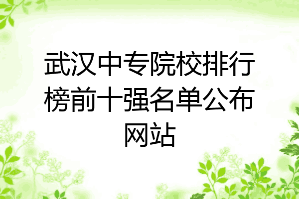 武汉中专院校排行榜前十强名单公布网站