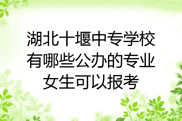 湖北十堰中专学校有哪些公办的专业女生可以报考