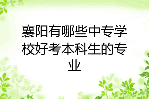 襄阳有哪些中专学校好考本科生的专业
