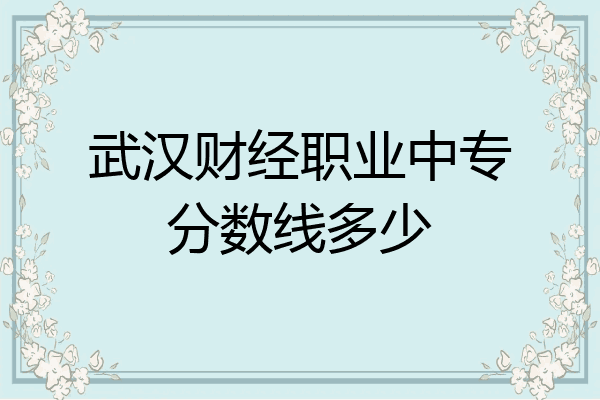 武汉财经职业中专分数线多少