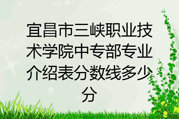 宜昌市三峡职业技术学院中专部专业介绍表分数线多少分