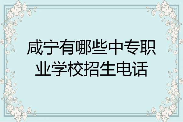 咸宁有哪些中专职业学校招生电话
