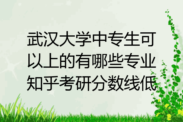 武汉大学中专生可以上的有哪些专业知乎考研分数线低