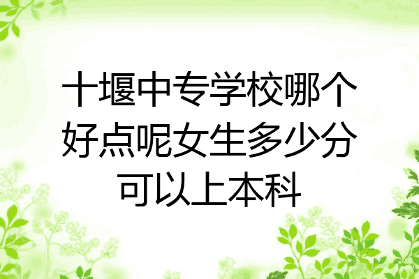 十堰中专学校哪个好点呢女生多少分可以上本科
