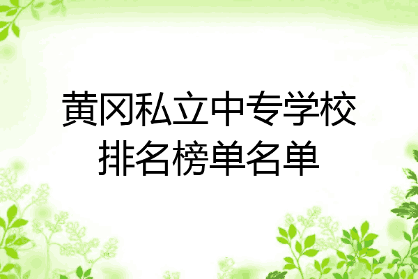 黄冈私立中专学校排名榜单名单