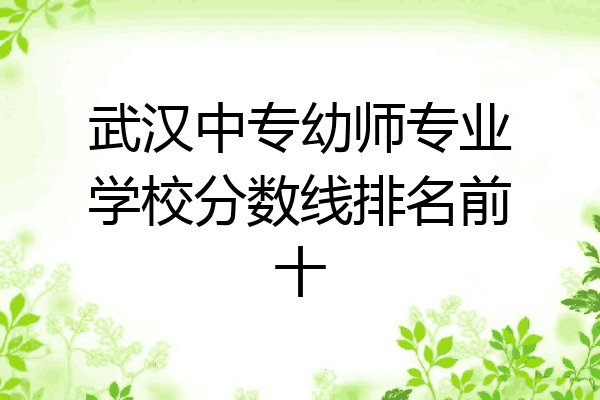 武汉中专幼师专业学校分数线排名前十