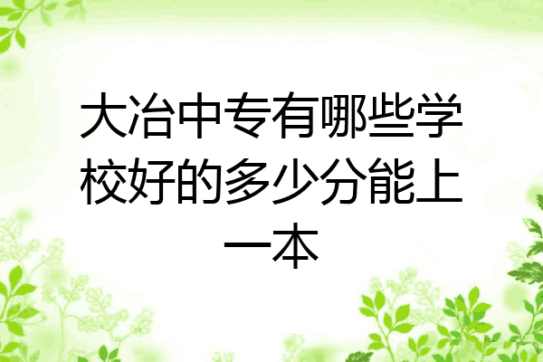 大冶中专有哪些学校好的多少分能上一本