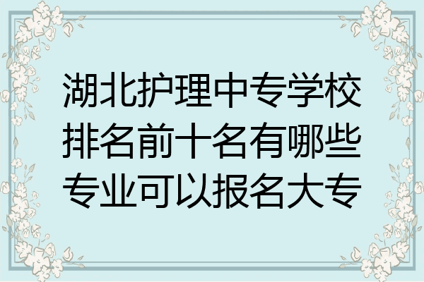 湖北护理中专学校排名前十名有哪些专业可以报名大专