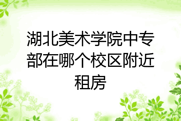 湖北美术学院中专部在哪个校区附近租房