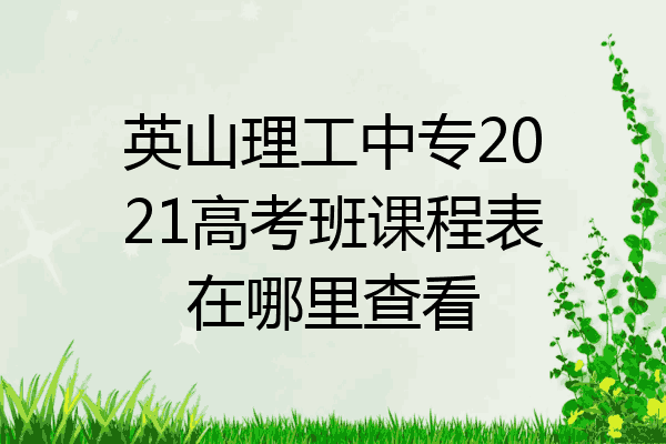 英山理工中专2021高考班课程表在哪里查看