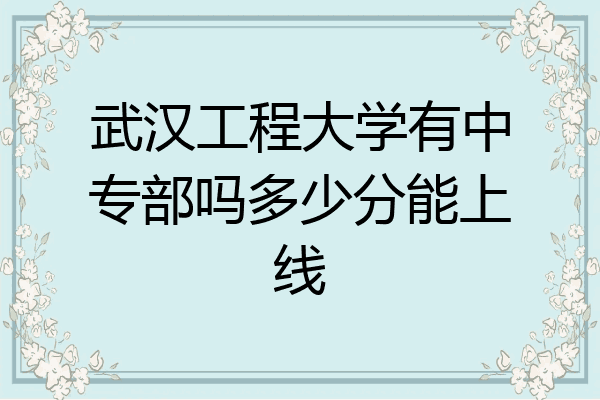 武汉工程大学有中专部吗多少分能上线