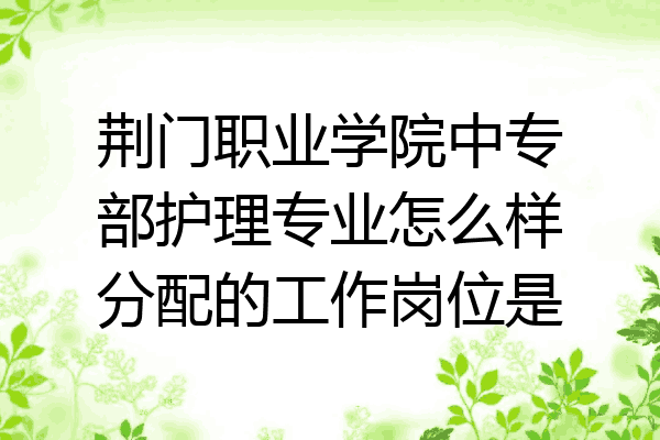荆门职业学院中专部护理专业怎么样分配的工作岗位是