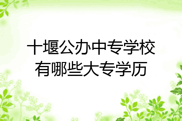 十堰公办中专学校有哪些大专学历