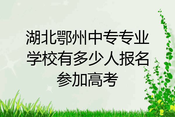 湖北鄂州中专专业学校有多少人报名参加高考